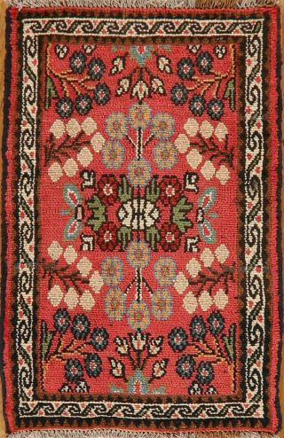 Vintage Traditional Floral Lilian Hamedan Area Rug Wool Hand - Knotted Kitchen 2x3
