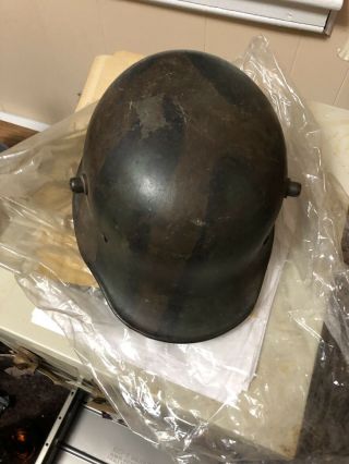 German World War One M16 Helmet The Camo Intact As Well As The Liner