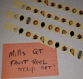 MILLS QT SET OF FRUIT REEL STRIPS FOR ANTIQUE SLOT MACHINE MILLS QT 2