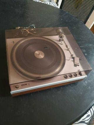 Vintage Philips Ga212 Turntable With Cover - Record Player