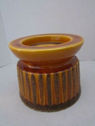 Secla Brown Candle Holder Atomic Mid Century Modern Vintage Made In Portugal
