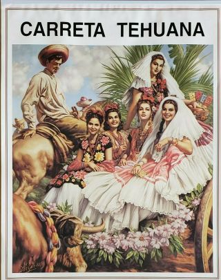 Vintage Traditional Mexican Calendar Art Jesus Helguera Tehuana