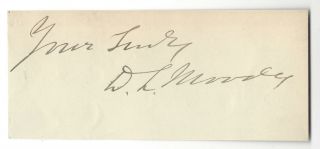 Autograph Dwight Lyman Moody American Evangelist Signature On A Card