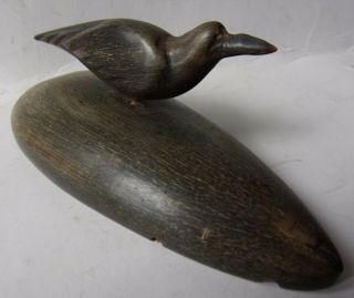 Vinage Horn Carving Miniature Shore Bird Statue Sculpture Pre 1960s Rare