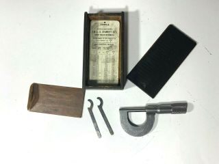 Vintage Starrett 0 - 1” Micrometer – Model 203 - C With Box,  Paperwork,  Tools