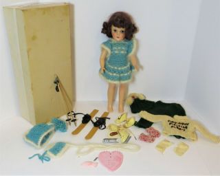 Vintage 14” Mary Hoyer Doll Hard W/ Extra Clothes & Accessories
