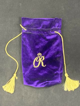 Crown Royal Purple Velvet Bag With Gold “cr” Drawstring And Tassels