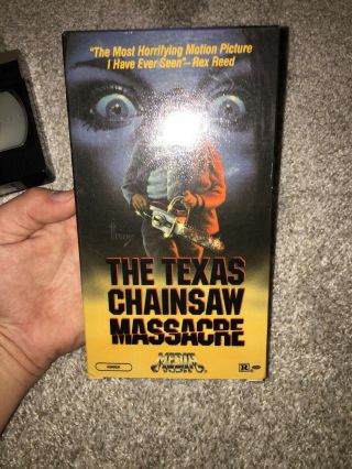 The Texas Chainsaw Massacre Media Release Vhs Tape Vintage 1984 Full Flap Silver