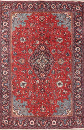 Vintage Traditional Floral Red Mahal Sarouk Area Rug Oriental Wool Carpet 7 