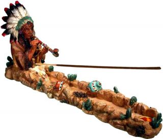 American Peace Pipe Smoking Chief Incense Stick & Cone Burner Ash - Catcher 3085