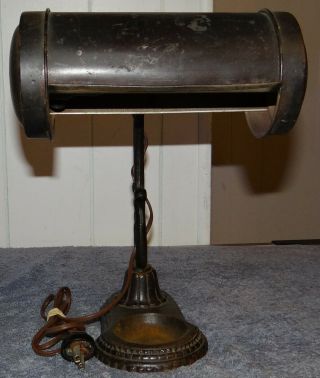 Vintage Gooseneck Desk Lamp Art Deco Cast Iron Base Steampunk