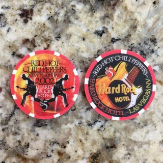 Hard Rock Las Vegas 2002 Red Hot Chili Peppers $5 Casino Chip Mint/uncirculated