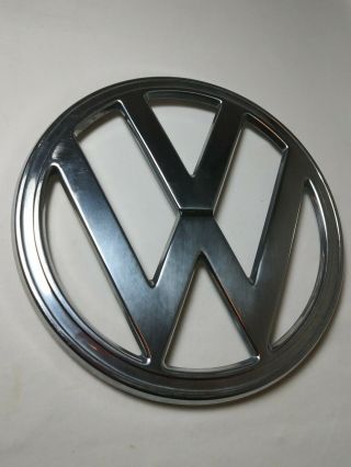 Vtg Volkswagen Vw Kombi Bus Type 2 Front Emblem Chrome Badge 9 7/8 "