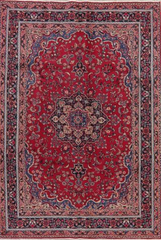 6 ' x9 ' Red Navy Blue Kashmar Floral Oriental Area Rug Wool Hand - Knotted Carpet 2