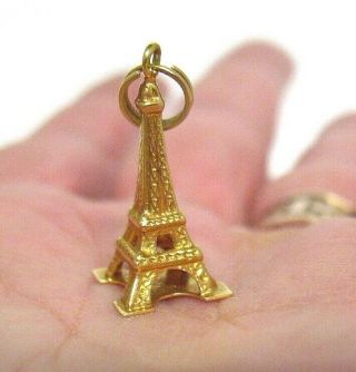 14k Gold Eiffel Tower Charm Vintage 1 Grams