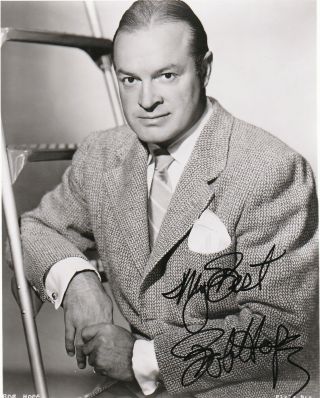 Bob Hope Certified Signed Autographed Vintage 8 X10 Photo,