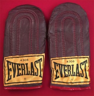 Vintage Everlast 4308 Leather Weighted Speed Bag Training Gloves Sparring Boxing