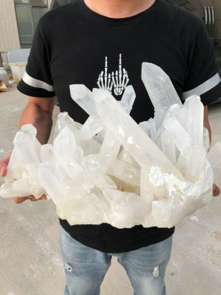 34.  5lb Rare Natural Clear Quartz Crystal Cluster Specimen Hyd611