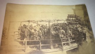 Rare Antique American World War 1 Soldiers On Troop Transport Ship Wwi Photo