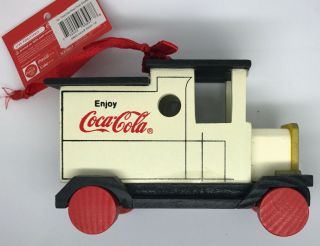 Coca - Cola Retro Woodentruck Hanging Christmas Ornament - Real Coke Product