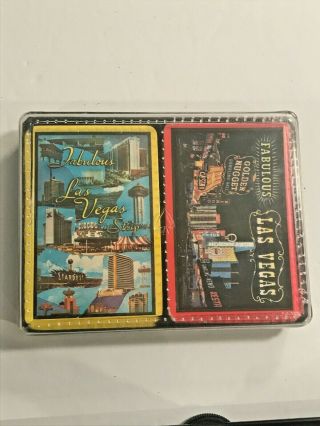 Vintage Las Vegas Double Deck Playing Cards - One Deck - One Deck Open