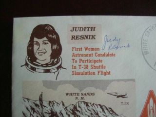 Judith Resnik signed envelope,  first woman Astronaut Candidate 1978,  Space Shuttle 2