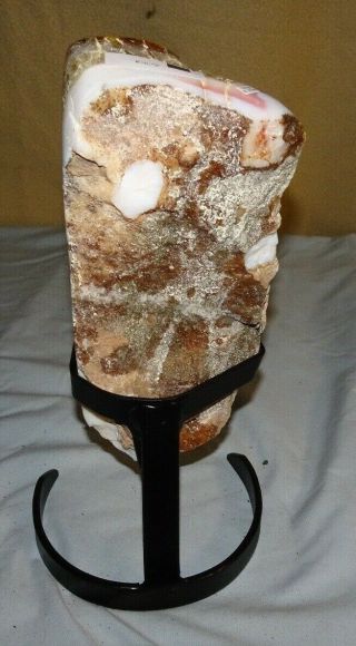 LARGE CITRINE CRYSTAL CLUSTER CATHEDRAL GEODE BRAZIL W /STEEL STAND POLISHED 3
