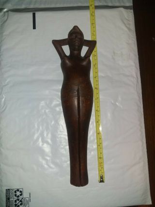 Handcarved Wooden Nutcracker Naked Woman Figural Art 13 Inches Tall Nude Woman