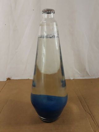 Vintage Lava Lite Lamp Light Replacement Glass Bottle Globe Clear With Blue Wax