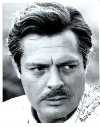Leading Italian Actor Marcello Mastroianni,  Signed Vintage Studio Photo.