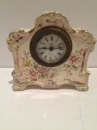 Rare Antique Ansonia Porcelain Desk/ Boudoir Clock " Bluebird " Usa