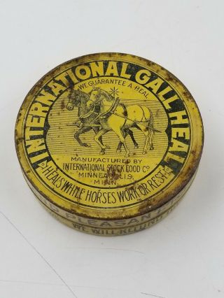Vintage International Gall Heal Veterinary Horse Medicine Tin Htf Minneapolis