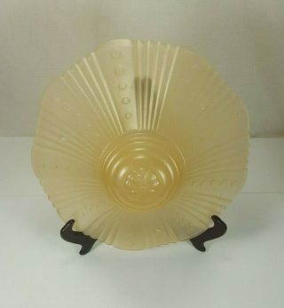 Art Deco Gold Glass Ceiling Fixture Light Cover Shade Ribbed Raised Dot Design