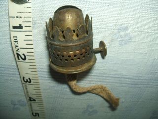 Antique Miniature Kerosene Lamp Light Brass Burner & Wick,  1877