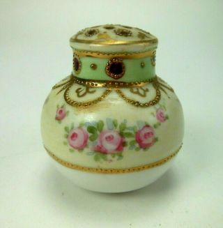 Antique Shaker Japan Hand Painted Florals Porcelain