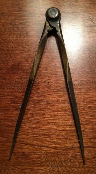 Antique Wooden Compass Divider Tool Carpenter Drafting Shipwright Wheelwright