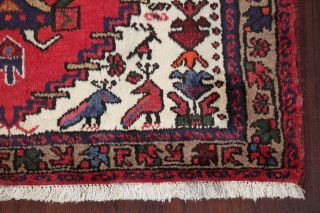 Tribal Geometric Hamadan Animal Design Oriental Area Rug Wool Hand - Knotted 3 