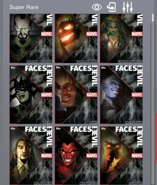 Marvel Collect By Topps Digital Faces Of Evil Motion Wave 3 Set W Award