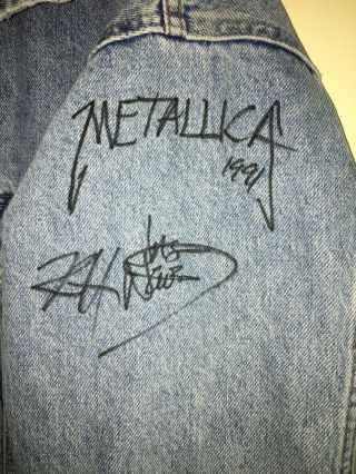 Metallica 1991 Signed Autographed Gap Made In USA Vintage Denim Jacket Size L 2