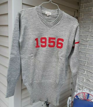 Vintage Authentic Ohio State University Letter Sweater W/box By Sand Knit Sz 42