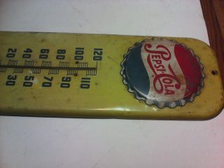 Vintage Pepsi Cola Usa Mademetal Thermometer Says The Light Refreshment