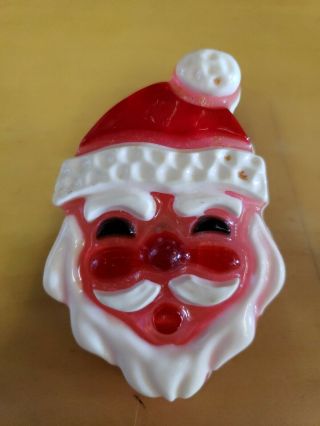 Night Light Acrylic SANTA FACE Plug In Vintage Made in USA by N.  E.  O. 2