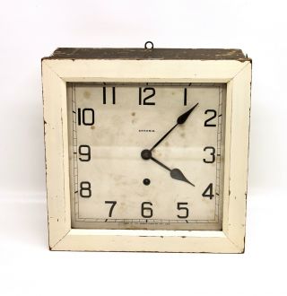Antique Ansonia Square Face Pendulum Wall Clock