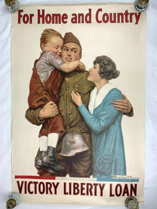 Ww1 Us Liberty Loan Poster For Home And Country - Alfred Everitt Orr