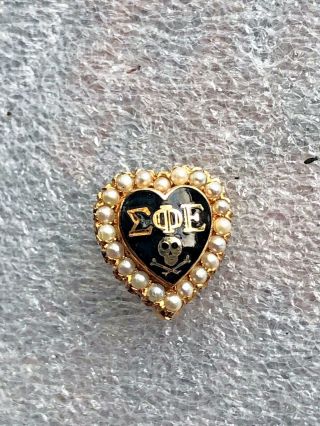 Vintage Estate 10k Solid Gold Sigma Phi Epsilon Fraternity Pin Badge