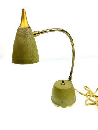 Vintage Mid - Century Modern Industrial Desk Lamp Flexible Gooseneck Bullet Cone