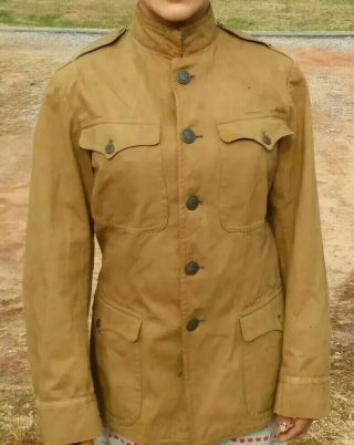 Ww1 U.  S.  Army Officer Uniform Tunic Canvas Jacket