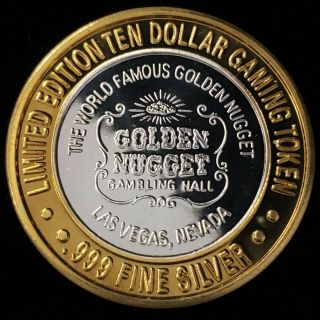 1994 Cc Golden Nugget Casino.  999 Silver Strike $10 Gambling Hall Token 2gnc9463