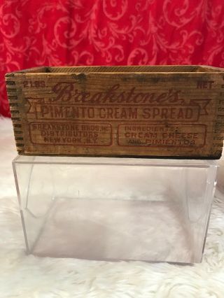 Vintage Wooden Cheese Advertising Box W/cow,  Breakstone 