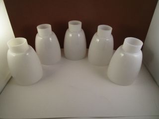 Vintage Set Of 5 Milk Glass Chandelier Replacement Globes Shades